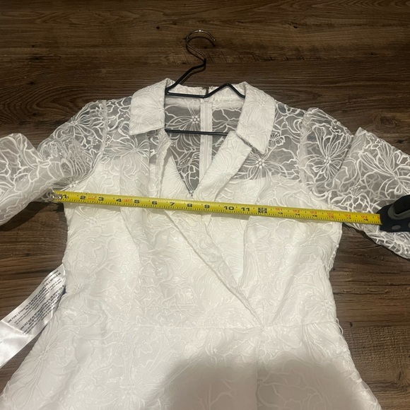 Kay Unger KHLOE ILLUSION MIDI Dress in White- Size 8 - Picture 12 of 14